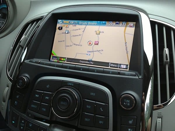 Buick Lacrosse Navigation display screen