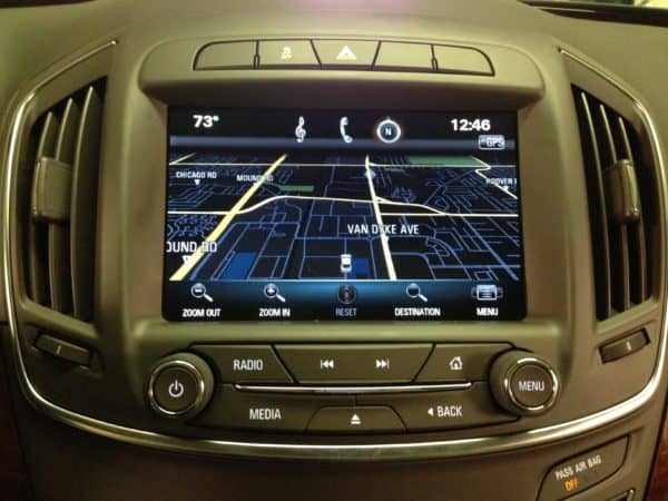 Buick LaCrosse navigation display screen