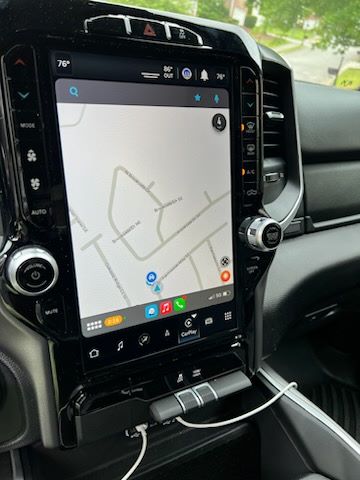 2022 ram 12 inch screen showing nav